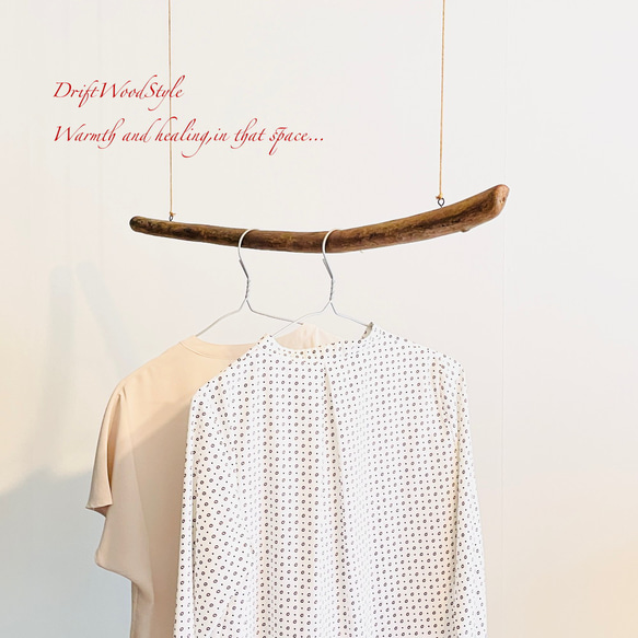 80ｃｍサイズのシンプルな流木のハンガーラック 衣装掛け ハンギング 吊り下げ N9 5枚目の画像