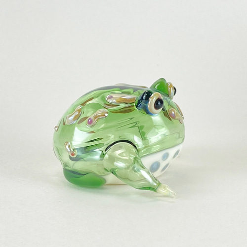 ツノガエル 中空ガラスの動物置物 ガラス細工 オブジェ その他置物