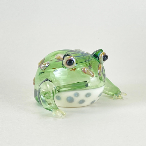 ツノガエル 中空ガラスの動物置物 ガラス細工 オブジェ その他置物