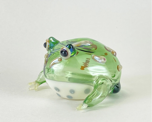 ツノガエル 中空ガラスの動物置物 ガラス細工 オブジェ その他置物