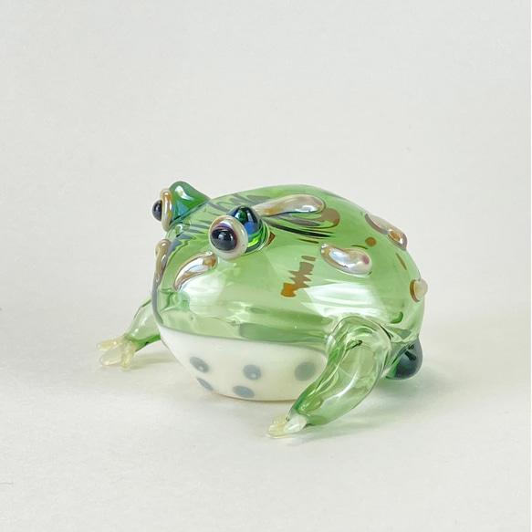 ツノガエル 中空ガラスの動物置物 ガラス細工 オブジェ その他置物