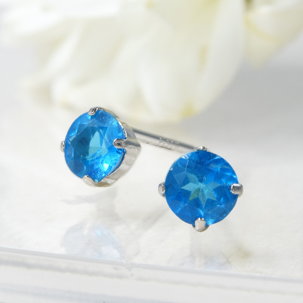 プラチナ900 ネオンブルー アパタイト ピアス CK062CIBSN