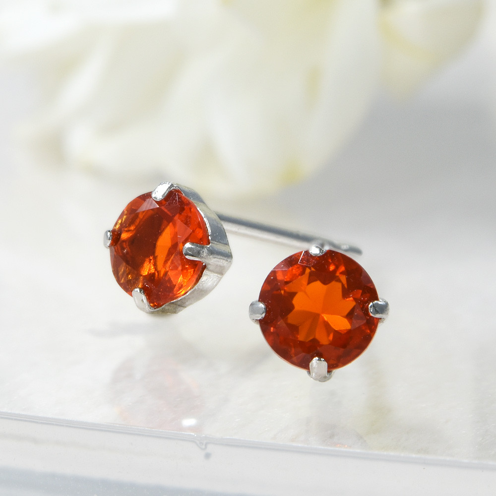 プラチナ900 ファイヤーオパール ピアス CK063CIBSN