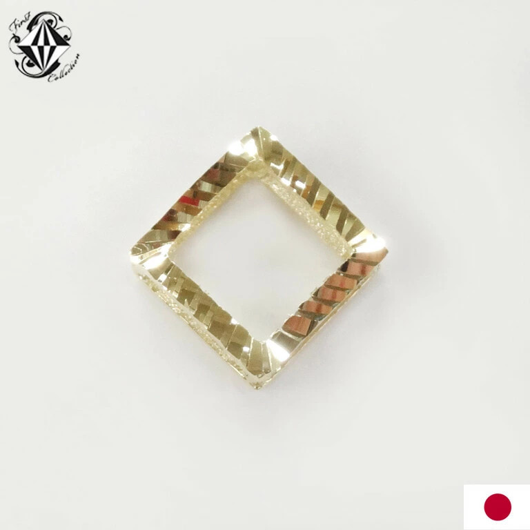 K18 ペンダントトップ ドラゴンスキンカット 四角 スクエア オリジナル ギラギラ 普段使い 普段づかい