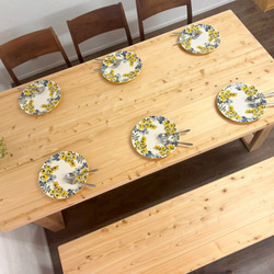 【みんなが安心して使える＊全ての角を丸めたダイニングテーブル・ベンチ付】国産ヒノキ　ロの字脚　【オーダー可】 2枚目の画像