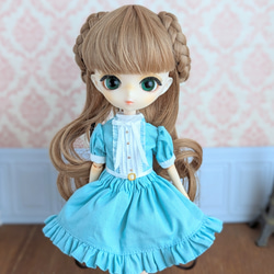 106※ブライスアウトフィット※1/6ドール※冬服※青のあったかポンチョ 106※ブライスアウトフィット※1/6ドール※冬服※青のあったか