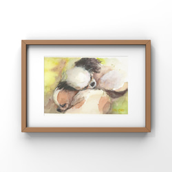 フレンチブルドッグ 水彩画 2022年　ラーソンジュール額装　原画 フレンチブルドッグ 水彩画 2022年 ラーソンジュール額装 原画 文字