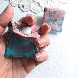 ミニミニクリアポーチ　5×5　　カペルペッパー　リバティ　ラミネート　♡「カペル」と「ペッパー」という定番柄の融合 5枚目の画像