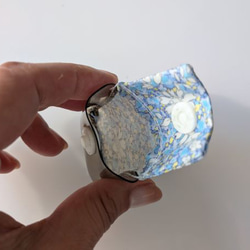 ミニミニクリアポーチ　5×5　　カペルペッパー　リバティ　ラミネート　♡「カペル」と「ペッパー」という定番柄の融合 4枚目の画像