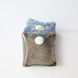 ミニミニクリアポーチ　5×5　　カペルペッパー　リバティ　ラミネート　♡「カペル」と「ペッパー」という定番柄の融合 3枚目の画像