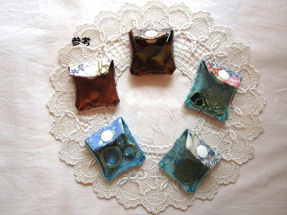 ミニミニクリアポーチ　5×5　　カペルペッパー　リバティ　ラミネート　♡「カペル」と「ペッパー」という定番柄の融合 7枚目の画像