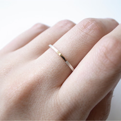 K18YG×silver950/ratio thin ring 第4張的照片