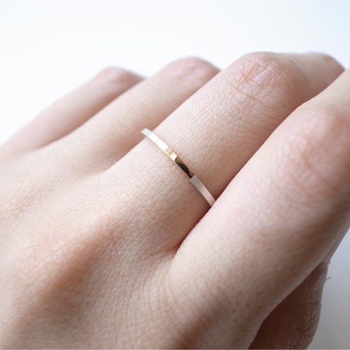 シルバー950 ミニマルドットラインリング（13号）｜ハンドメイド