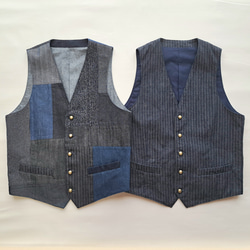 SALE30%OFF ハリスツイード アーガイル柄 パッチワーク ベスト