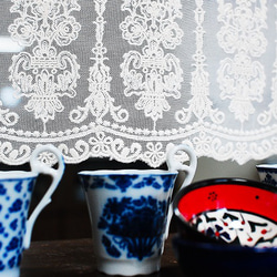 〈utako798様ご確認用〉カフェカーテン　お花柄ボイルレース♪ハンドメイド☆ utako798様ご確認用〉カフェカーテン お花柄ボイルレース