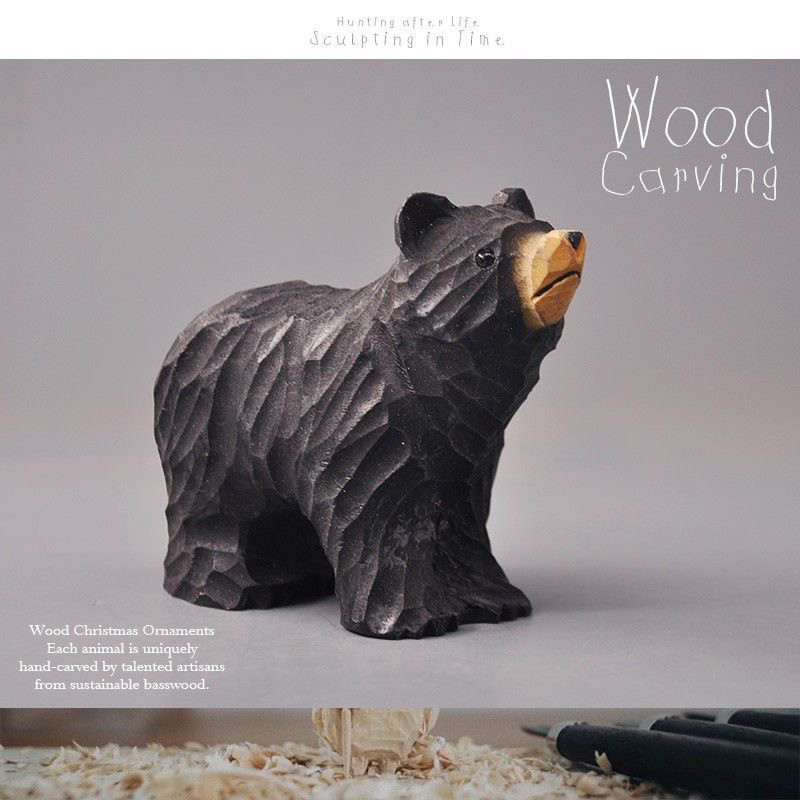 木製クマのオーナメント