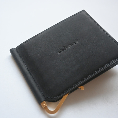 マネークリップ【ブラック】　イタリアンレザー　マルゴー　二つ折り財布 マネークリップ【ブラック】 イタリアンレザー マルゴー 二