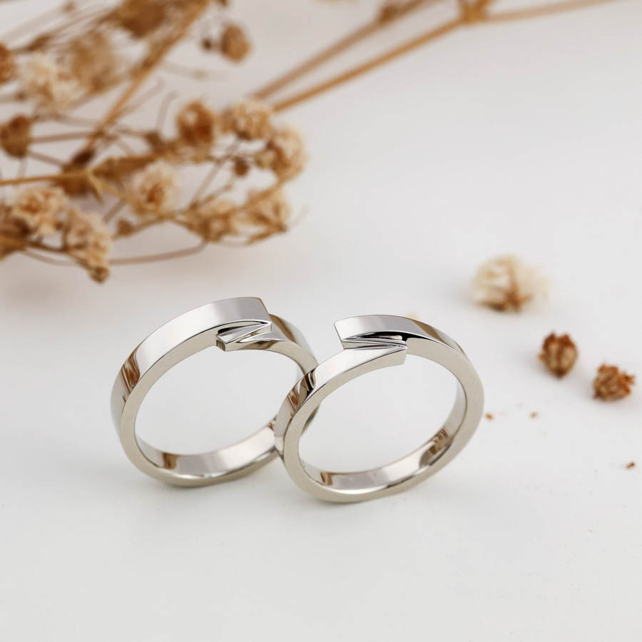 クラシックカップルリング | 折りたたみリング - ブラックジョーカーカップルリング