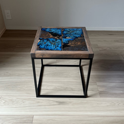 【新作】1点限り サイドテーブル アース タイルテーブル スチール製 2枚目の画像