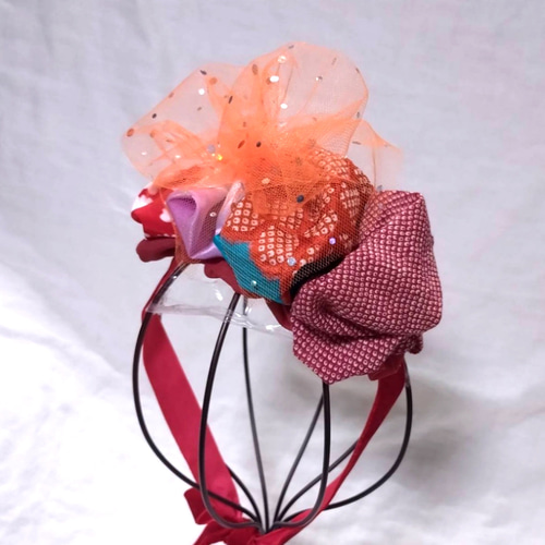 七五三・顎紐リボン別途・成人式・髪飾り・ヘッドドレス・帯飾り