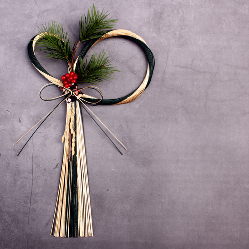 新しい年を迎えるお正月リース お正月2026】☆新作☆お正月しめ縄凛とした水引き松葉 しめ縄