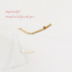 流木止まり木  シンプルな天然流木の小鳥の止まり木 吊り下げタイプ インコ 鳥 ブランコ 自然木 N59 7枚目の画像