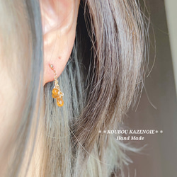 金木犀カラー◆スペサルタイトガーネット14kgfピアス◆受注制作　※イヤリング変更可能 9枚目の画像