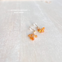 金木犀カラー◆スペサルタイトガーネット14kgfピアス◆受注制作　※イヤリング変更可能 8枚目の画像