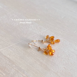 金木犀カラー◆スペサルタイトガーネット14kgfピアス◆受注制作　※イヤリング変更可能 12枚目の画像