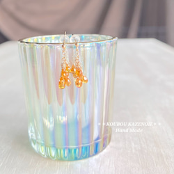 金木犀カラー◆スペサルタイトガーネット14kgfピアス◆受注制作　※イヤリング変更可能 5枚目の画像