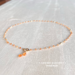 金木犀カラー◆高品質スペサルタイトガーネット◆14KGFマンテルネックレス　 15枚目の画像