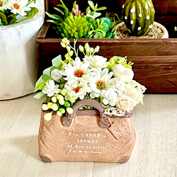 メルヘン押し花アート＊ニュアンスグリーンフレーム 街並み 花と緑