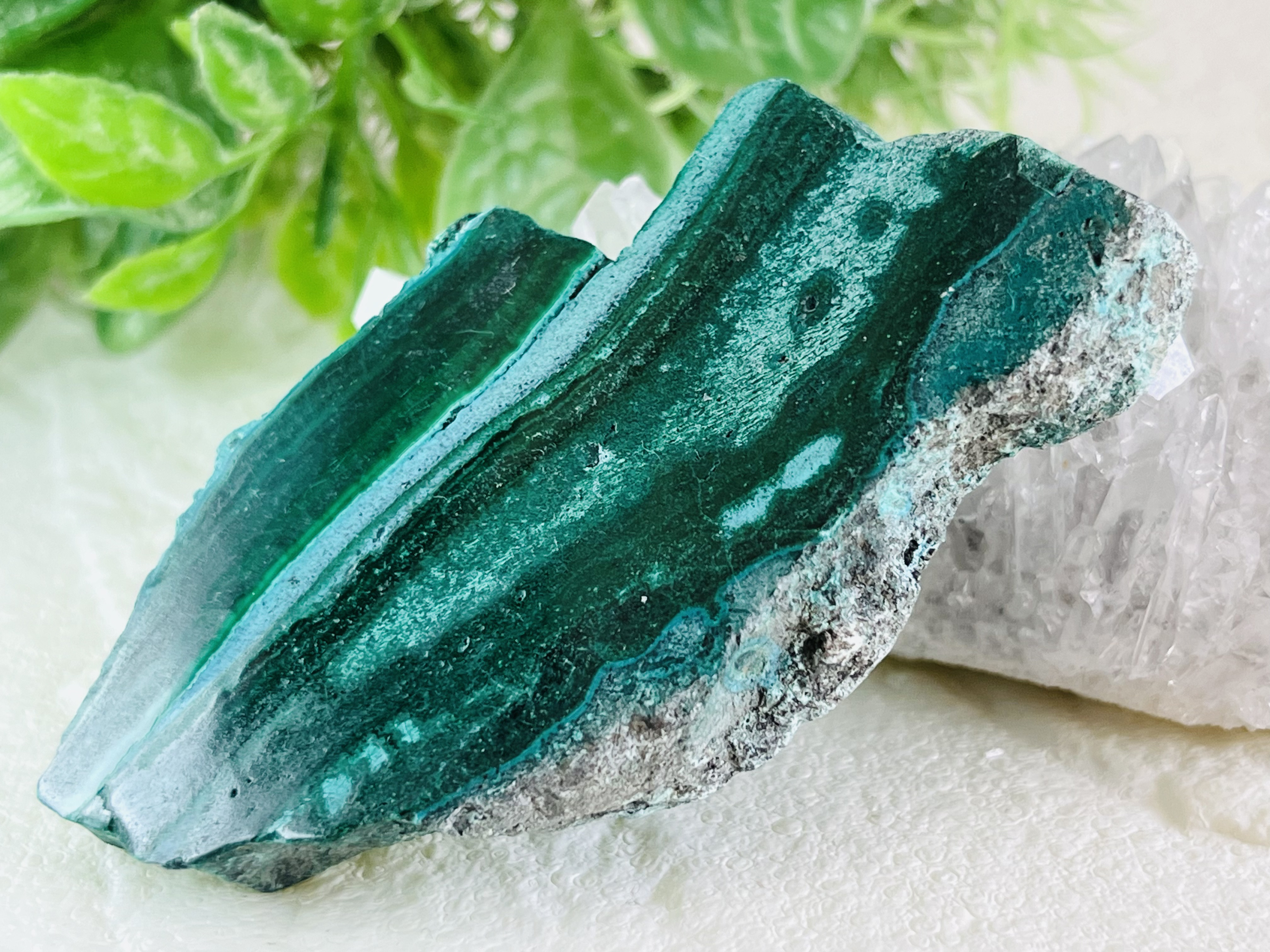 女神の石　クリソコラ　マラカイト　ミックス　珪孔雀石　ポリッシュ　プレート　原石