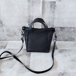 ちょっとそこまで小さめトート&ショルダーバッグ2way【合皮】ブラック 1枚目の画像