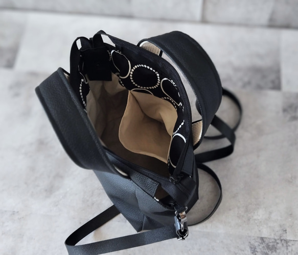 ちょっとそこまで小さめトート&ショルダーバッグ2way【合皮】ブラック 10枚目の画像