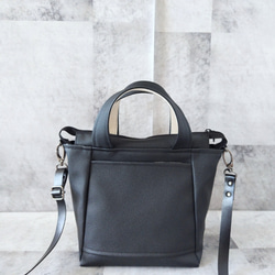 ちょっとそこまで小さめトート&ショルダーバッグ2way【合皮】ブラック 5枚目の画像