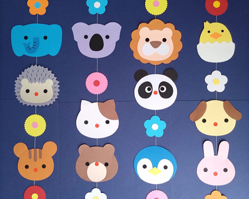 一年中使える 動物 吊るし飾り 壁面飾り ガーランド 春 夏 秋 冬 雑貨