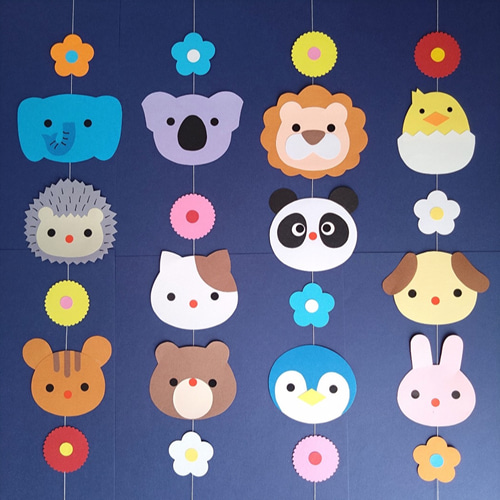 一年中使える 動物 吊るし飾り 壁面飾り ガーランド 春 夏 秋 冬 雑貨