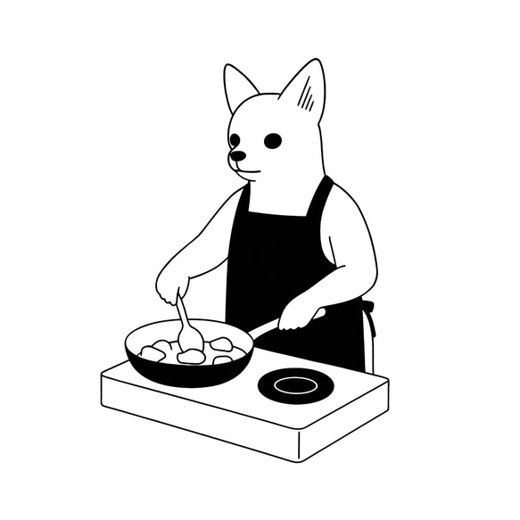 チワワ 料理 Tシャツ【名入れ可】ギフト プレゼント プリント ポメチワ チワポメ 2枚目の画像