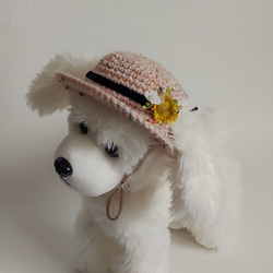 犬服　ハンドメイド　手編みフリフリワンピース♡ 014犬服＊手編みワンピース 超小型犬 梅春物 繊細ワンピース