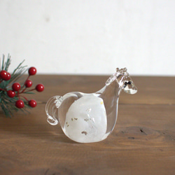 【受注生産】2026年干支午　黒台無しSサイズ　白毛　ガラス　お正月　11月中旬から順次発送分 3枚目の画像