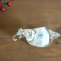 【受注生産】2026年干支午　黒台無しSサイズ　白毛　ガラス　お正月　11月中旬から順次発送分 4枚目の画像