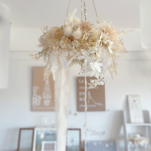 ポポラスとコットンのナチュラルリース ***ラッピング無料 冬