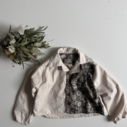 【サイズ90】男の子のための花柄シャツ(白) 5枚目の画像