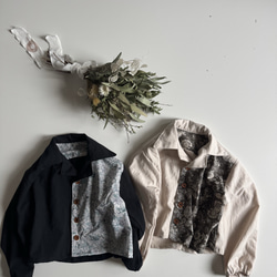 【サイズ90】男の子のための花柄シャツ(白) 6枚目の画像