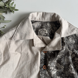 【サイズ90】男の子のための花柄シャツ(白) 3枚目の画像