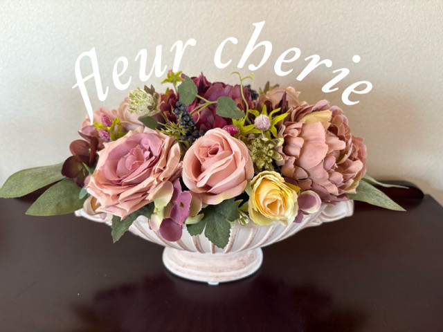 アートフラワー置き型アレンジメント陶器アーティフィシャル造花プリザリーススワッグローズラナンキュラスローズ新築クリスマス