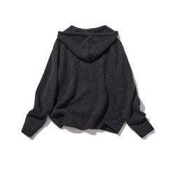 ★現貨★ 成人休閒風針織連帽衫。 100%羊毛，深灰色，貨號241005-4 第6張的照片
