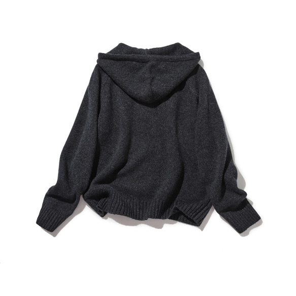 ★現貨★ 成人休閒風針織連帽衫。 100%羊毛，深灰色，貨號241005-4 第6張的照片