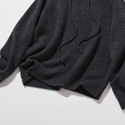 ★現貨★ 成人休閒風針織連帽衫。 100%羊毛，深灰色，貨號241005-4 第3張的照片